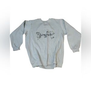 Vintage Bonjour French Embroidered crewneck sweatshirt